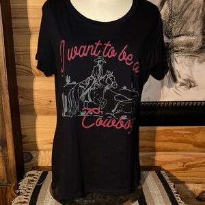 Women's Black Cowboy Graphic Tee